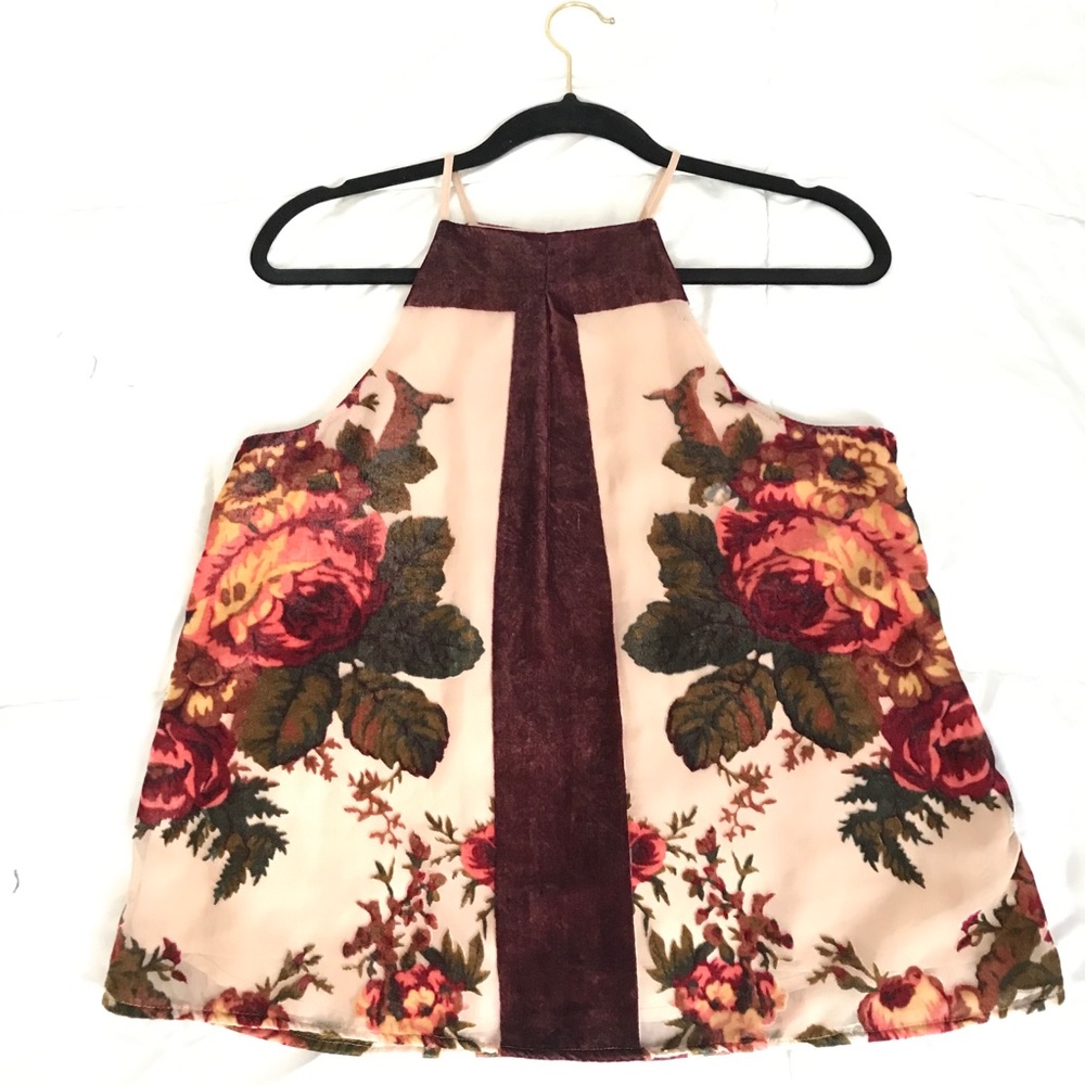 Velvet Floral Tank Top